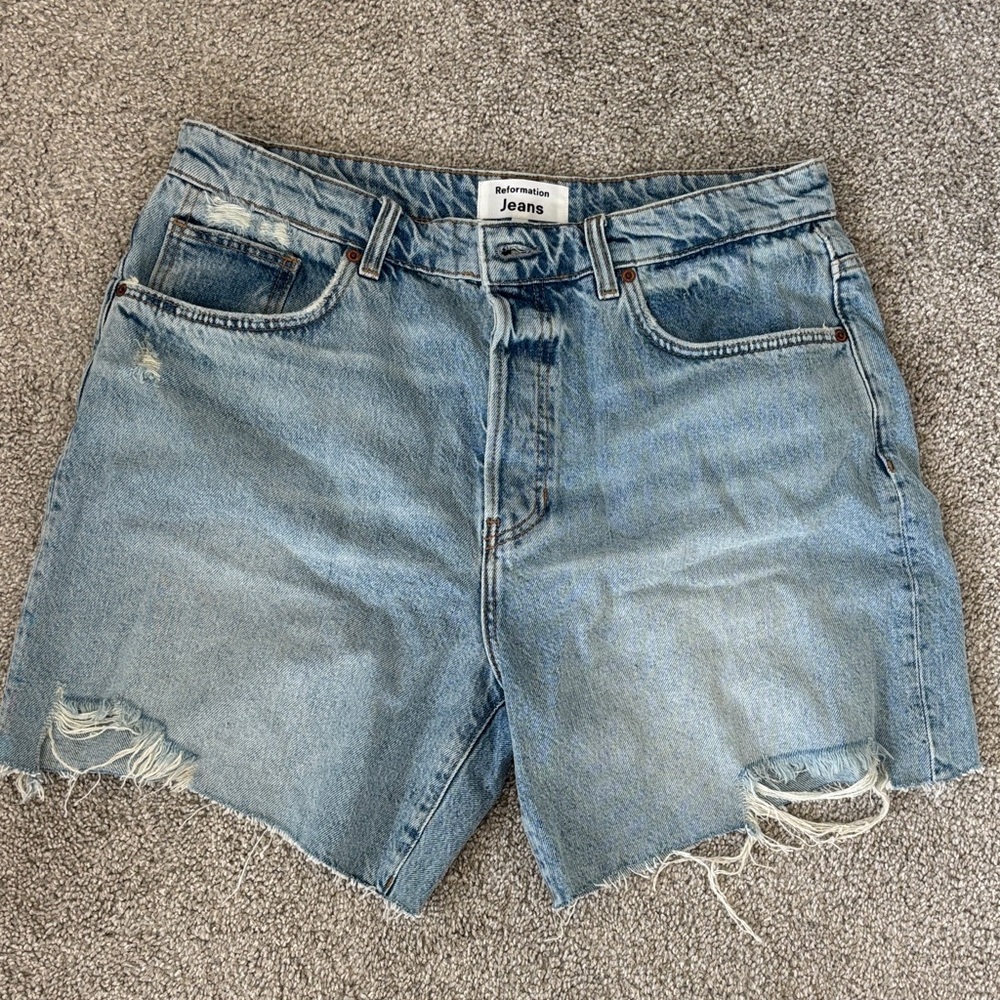 Denim Blue Distressed Women's Shorts